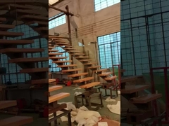 Railing Tangga Kaca Tempered Melengkung Datar Tapak Kaca Stainless Steel