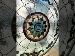 8mm Gereja Arsitektur Jendela Seni Kaca Patri Panel Kaca Dekoratif Pola Kustom